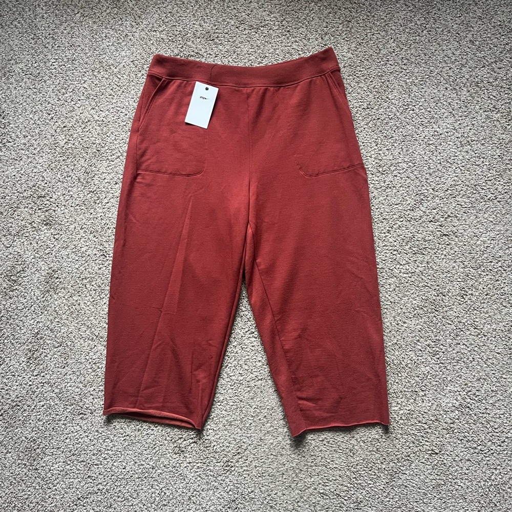 Nike Yoga Luxe Cropped Fleece Pants Rust Red Women’s Size Large